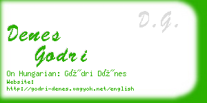 denes godri business card